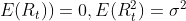 E(R_{t}))=0,E(R_{t}^{2})=\sigma ^{2}