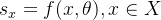 s_{x}=f(x,\theta ),x\in X