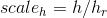 scale_{h}=h/h_r