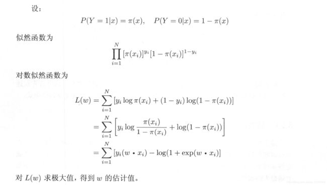 《李航 统计学习方法》学习笔记——第六章 Logistic 回归与最大熵模型_第2张图片