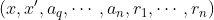 \left(x, x^{\prime}, a_{q}, \cdots, a_{n}, r_{1}, \cdots, r_{n}\right)