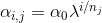 $\alpha_{i, j}=\alpha_{0} \lambda^{i / n_{j}}$