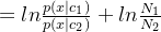 =ln\frac{p(x|c_1)}{p(x|c_2)}+ln\frac{N_1}{N_2}