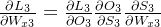 \frac{\partial L_{3}}{\partial W_{x3}}=\frac{\partial L_{3}}{\partial O_{3}}\frac{\partial O_{3}}{\partial S_{3}}\frac{\partial S_{3}}{\partial W_{x3}}