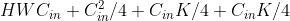 HWC_{in}+C_{in}^{2}/4+C_{in}K/4+C_{in}K/4