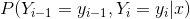 P(Y_{i-1}=y_{i-1},Y_i=y_i|x)