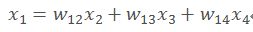 x1 = w2x2 +