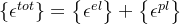 \left \{ \epsilon^{tot} \right \}=\left \{ \epsilon^{el} \right \}+\left \{ \epsilon^{pl} \right \}