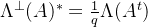 \Lambda^\bot(A)^*=\frac{1}{q}\Lambda(A^t)