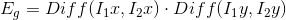 E_{g}=Diff(I_{1}x, I_{2}x)\cdot Diff(I_{1}y, I_{2}y)