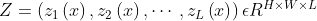 Z= \left ( z_{1}\left ( x \right ),z_{2}\left ( x \right ),\cdots ,z_{L} \left ( x \right )\right )\epsilon R^{H\times W\times L}