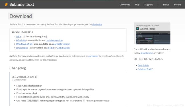 Sublime Text 3 官网下载