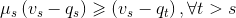 \mu _{s}\left ( v _{s} -q_{s} \right )\geqslant \left ( v_{s}-q_{t} \right ),\forall t>s