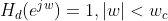 H_d(e^{jw}) = 1, |w| < w_c