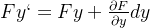 Fy` = Fy + \frac{\partial F}{\partial y}dy 