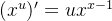 \small (x^u)'=ux^{x-1}