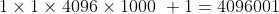 1\times 1\times 4096\times 1000\ + 1=4096001