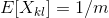 E[X_{kl}]=1/m