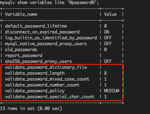 mysql密码策略