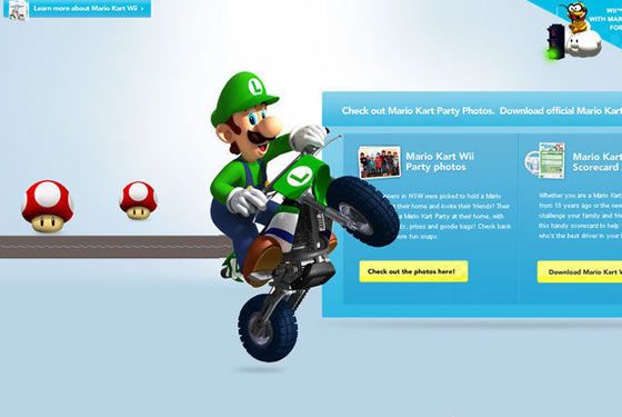 Micro-site for Mario Kart Wii