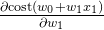 \frac{\partial \text{cost}(w_0 + w_1x_1)}{\partial w_1}