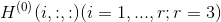 H^{(0)}(i,:,:) (i=1,...,r;r=3)