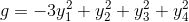 g = -3y_{1}^{2}+y_{2}^{2}+y_{3}^{2}+y_{4}^{2}