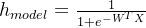 h_{model}=\frac{1}{1+e^{-W^{T}X}}