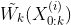 \tilde {W_k}(X^{(i)}_{0:k})