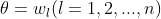 \theta = w_{l} (l=1,2,...,n)