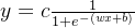 y = c\frac{1}{1+e^{-(wx+b)}}