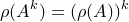 \small \rho(A^k)=(\rho(A))^k