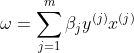 \omega = \sum_{j = 1}^{m}\beta_{j}y^{(j)}x^{(j)}