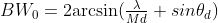 BW_0=2$arcsin$(\frac{\lambda}{Md}+sin\theta_d)