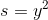 s=y^2