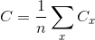 C=\frac{1}{n}\sum _xC_x