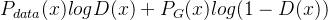 P_{data}(x)logD(x)+P_G(x)log(1-D(x))