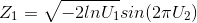 Z_{1}=\sqrt{-2lnU_{1}}sin(2\pi U_{2})