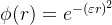 \phi (r)=e^{-(\varepsilon r)^{2}}