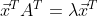 \vec{x}^TA^T=\lambda\vec{x}^T