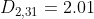 D_{2,31} = 2.01