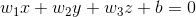 w_1x+w_2y+w_3z+b=0