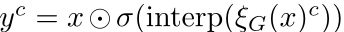 yc=x？σ(interp(ξG(X)c))