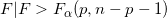 F|F>F_{\alpha }(p,n-p-1)