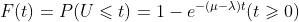 F(t)=P(U\leqslant t)=1-e^{-(\mu -\lambda )t}(t\geqslant 0)