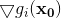 \bigtriangledown g_i(\mathbf{x_0})