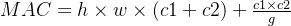 MAC=h\times w\times (c1+c2)+\frac{c1\times c2}{g}