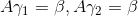 A\gamma _{1}=\beta ,A\gamma _{2}=\beta