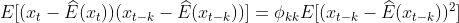 E[(x_t-\widehat{E}(x_t))(x_{t-k}-\widehat{E}(x_{t-k}))]=\phi _{kk}E[(x_{t-k}-\widehat{E}(x_{t-k}))^2]