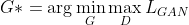 G*=\arg \min_G \max_D L_{GAN}